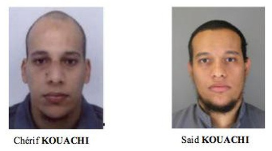 Cherif Kouachi et Saïd Kouachi, les deux islamistes présumés tueurs de deux policiers et d'un employé de la SODEXO.