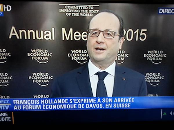 Leur président François ’mon ennemi, c’est la finance’ Hollande au forum mondialiste de la finance apatride, à Davos