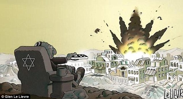 Le dessin incriminé qui accompagnait un article sur le « conflit » à Gaza.
