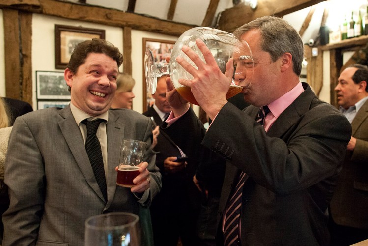 Nigel Farage en campagne électorale pour l’UKIP