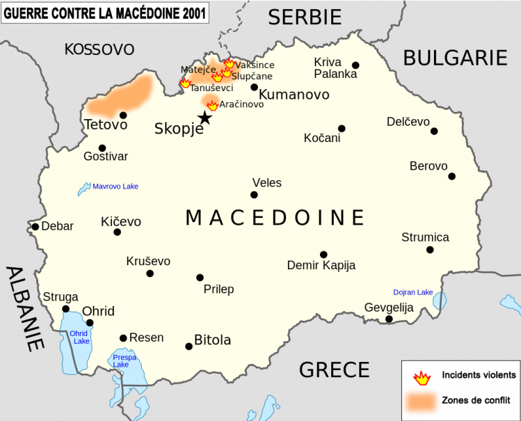 Conflit déclenché par l'envahisseur albanais en Macédoine en 2001