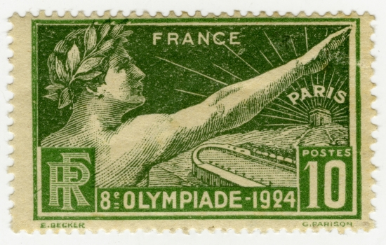 Timbre en l’honneur de la 8e olympiade moderne organisée à Paris en 1924
