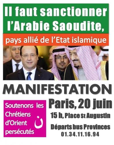 chrétiens d'orient manif 20 juin 2015 paris