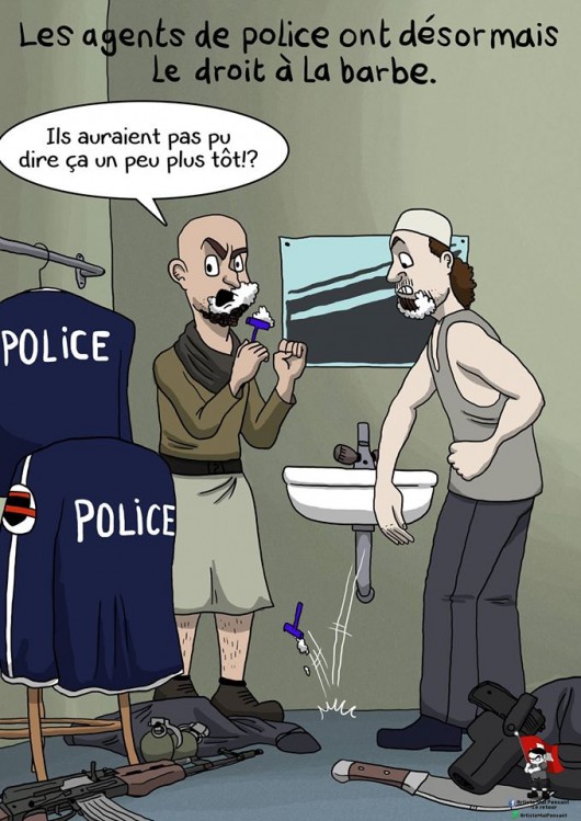 L'artiste mal pensant - La barbe. La police va désormais autoriser les barbes dans la police, "à l'exclusion des barbes de légionnaires".