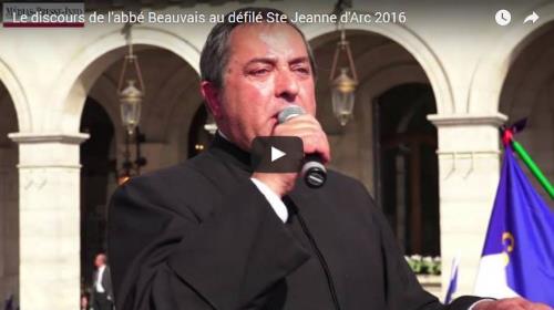Discours de l’abbé Xavier Beauvais au défilé de sainte Jeanne d’Arc