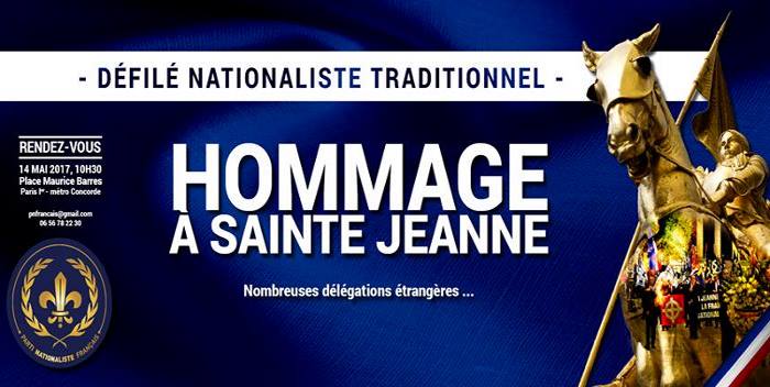 Hommage à sainte Jeanne – 14 mai 2017 – 10 h 30 – Paris (vidéo)