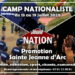 XIIe Camp nationaliste  Jeune Nation – 13 au 19 juillet 2020 – Promotion sainte Jeanne d’Arc
